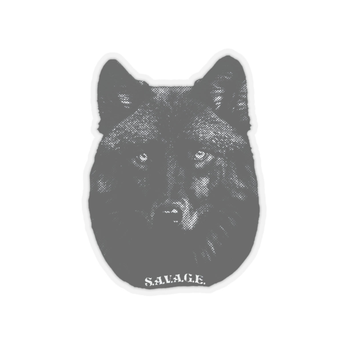 Black Big Face Wolf Sticker