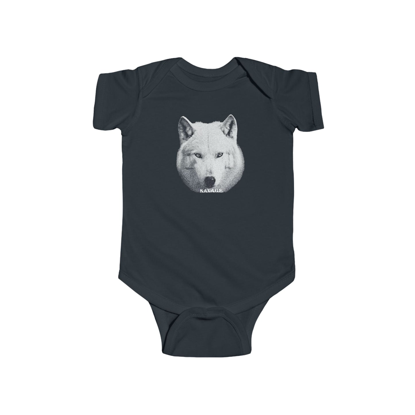 Big Face Wolf Infant  Bodysuit